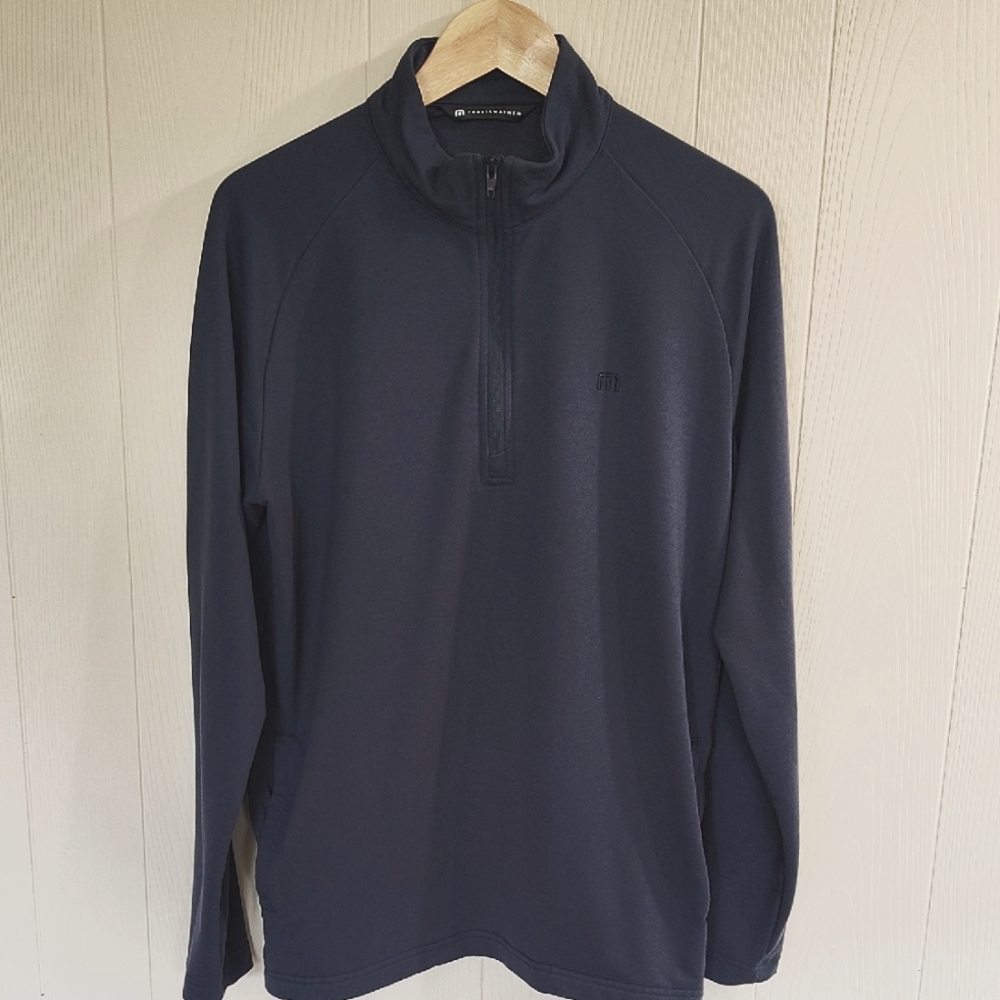 Travis Mathew Valient 1/2 Zip Medium Blue Sz M